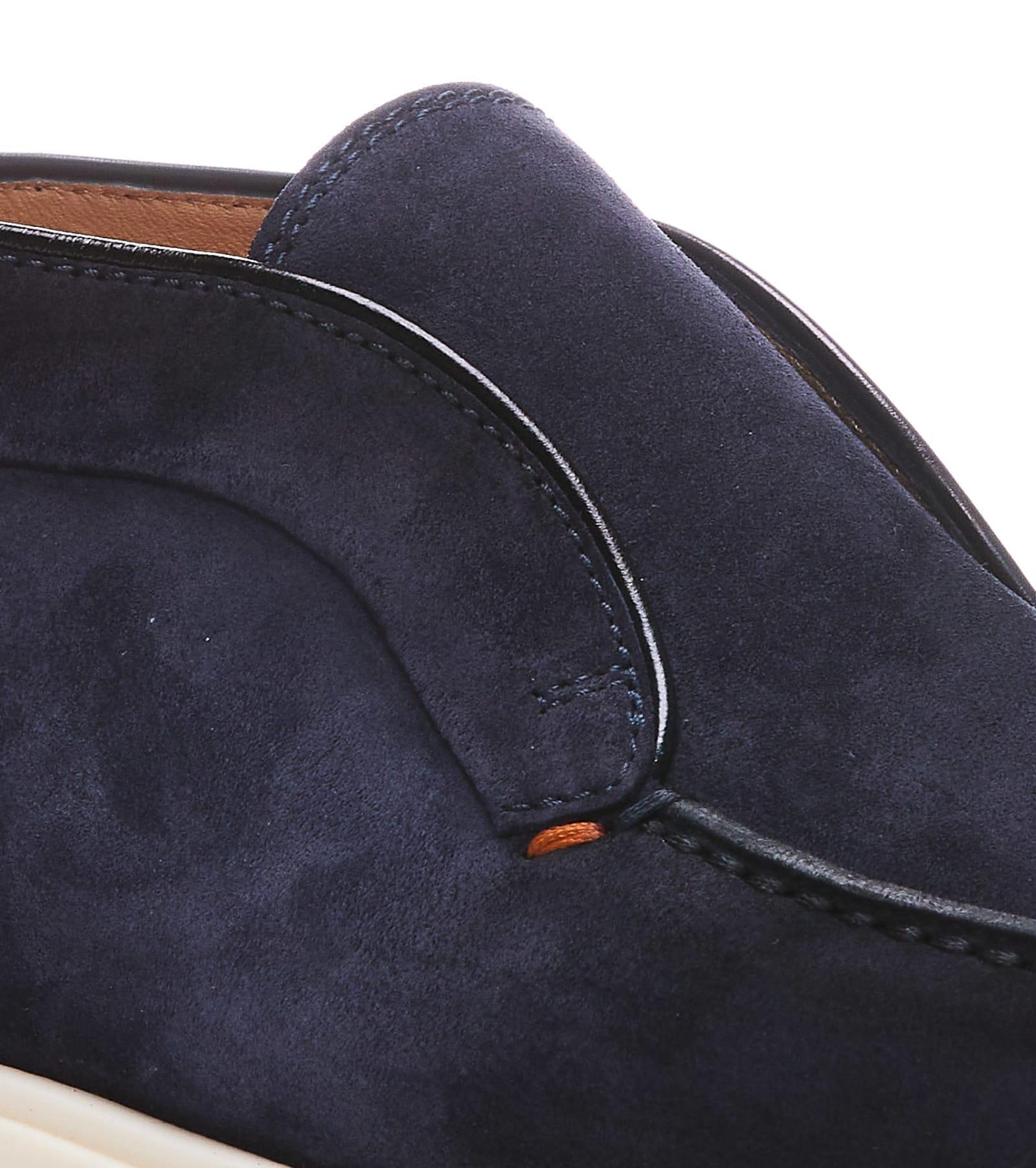 SANTONI Men's Blue Suede Desert Boot Product Image