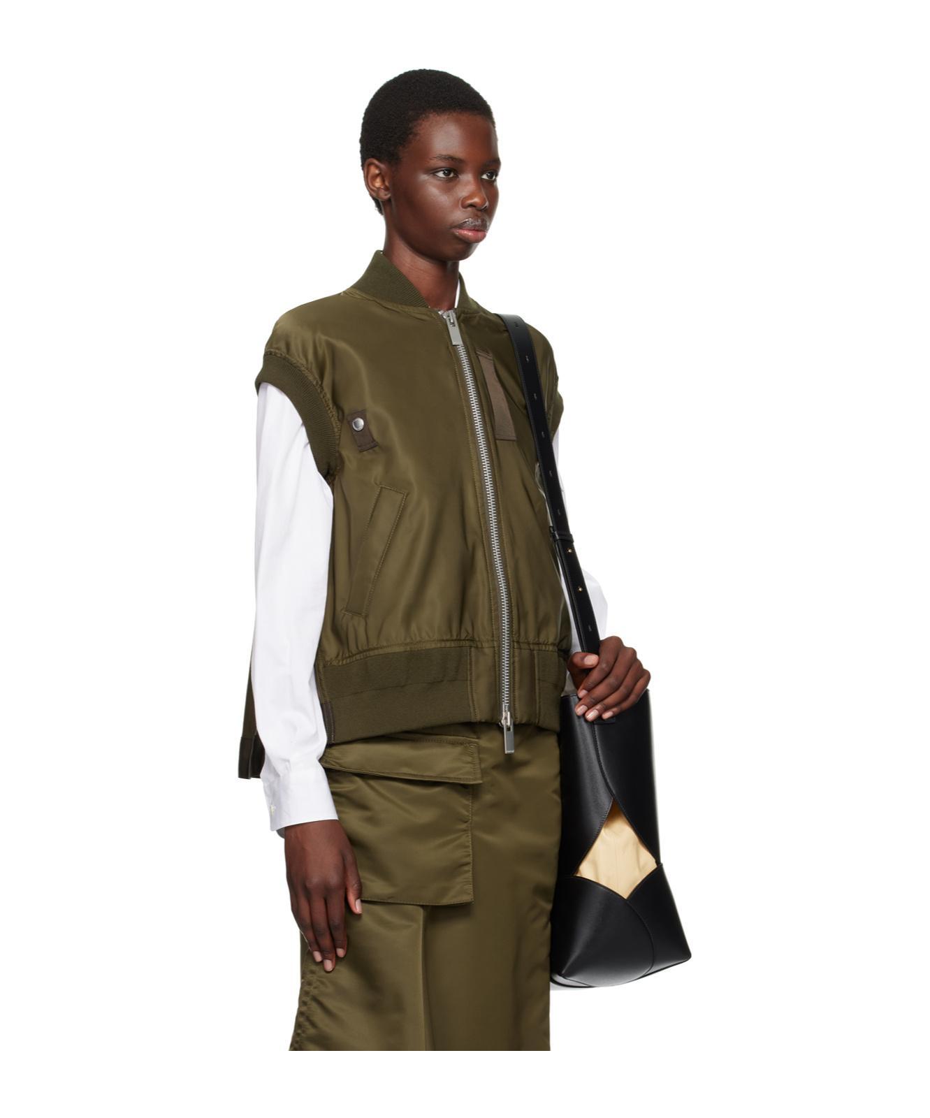 SACAI Two-way Zipper Vest In Green Product Image