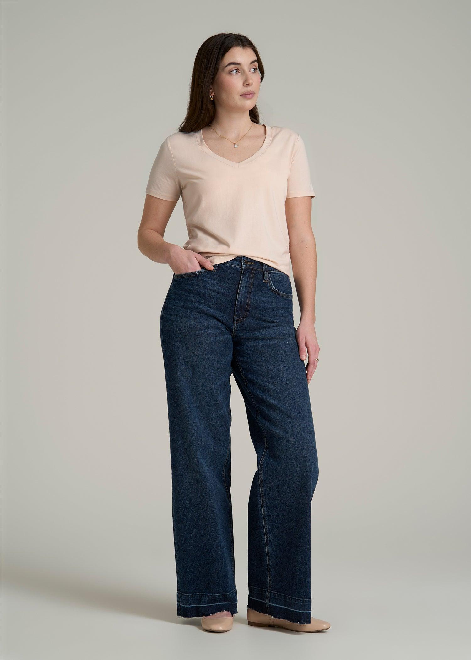 Scoop V-Neck Tee for Tall Women in Shell Female Product Image