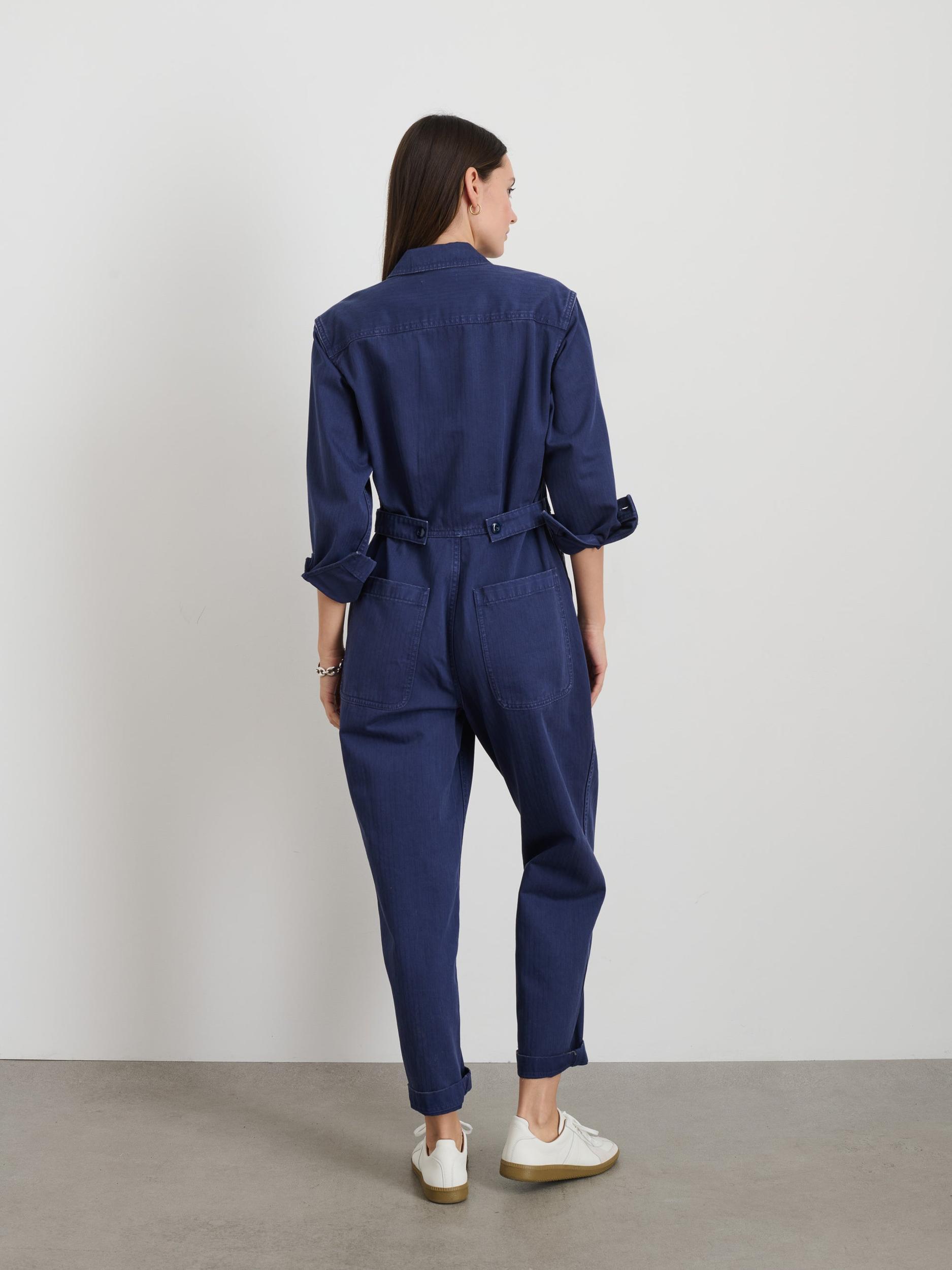 Standard Zip Jumpsuit in Herringbone Product Image