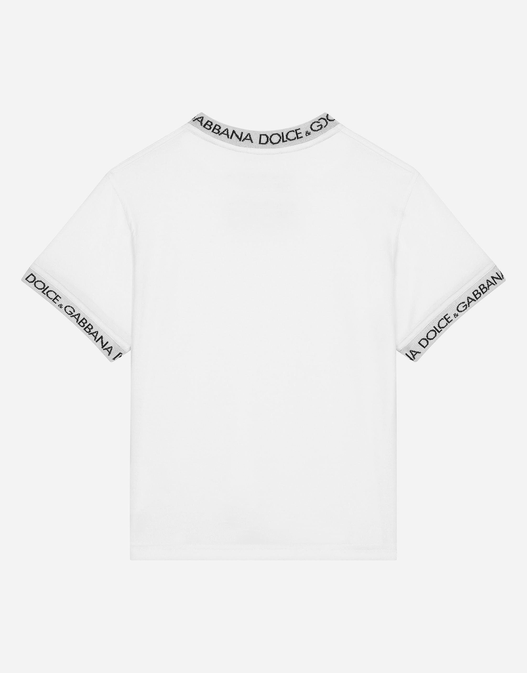 T-shirt In Jersey Con Etichetta Logata In White Product Image