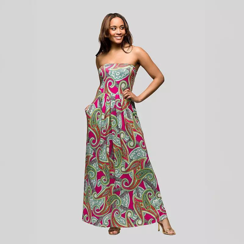 Women's 24Seven Comfort A-Line Strapless Maxi Dress,  Product Image