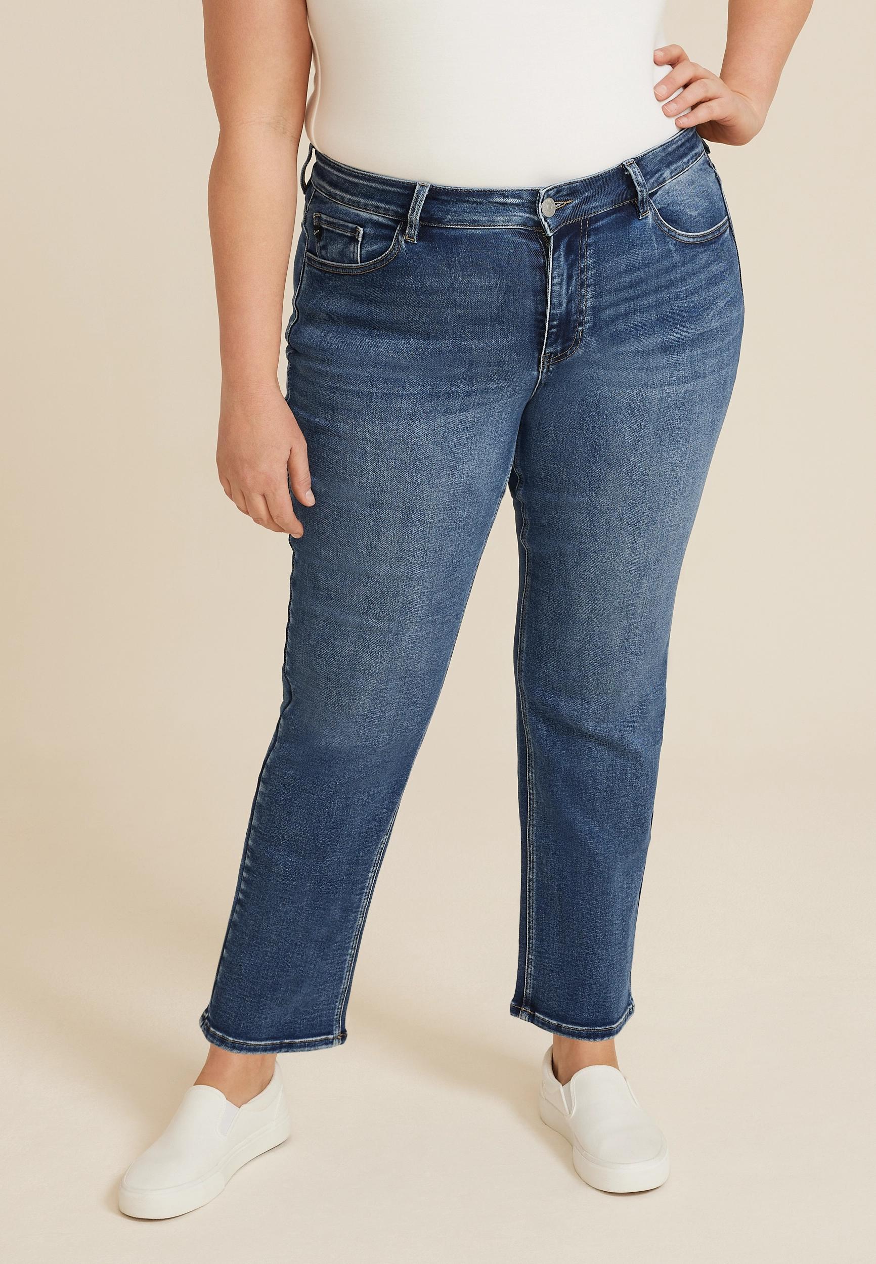 Kancan Plus Size Kancan Womens Essentials High Rise Straight Jeans Blue Size 20W - Maurices Product Image