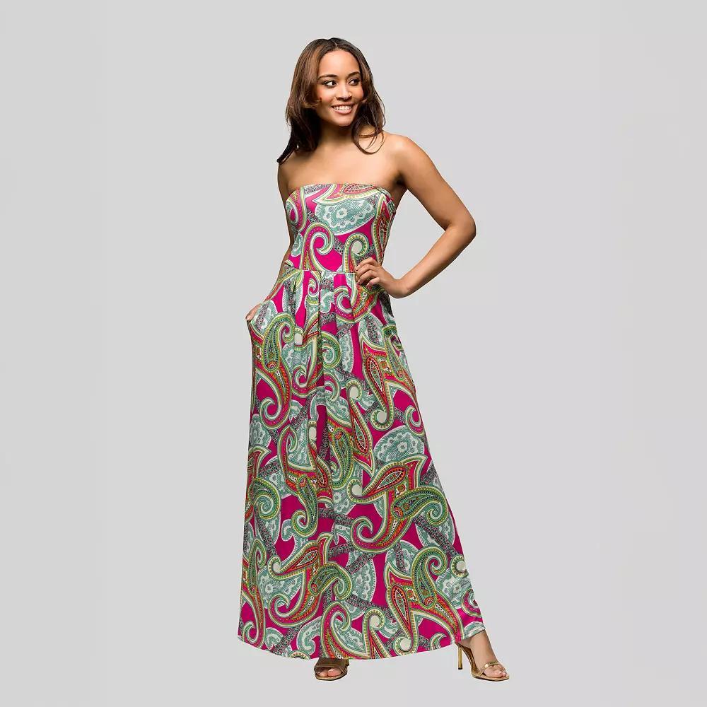 Women's 24Seven Comfort A-Line Strapless Maxi Dress,  Product Image