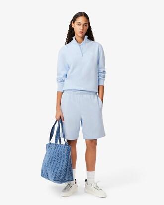 High Neck Zip-Up Print Sweatshirt Product Image