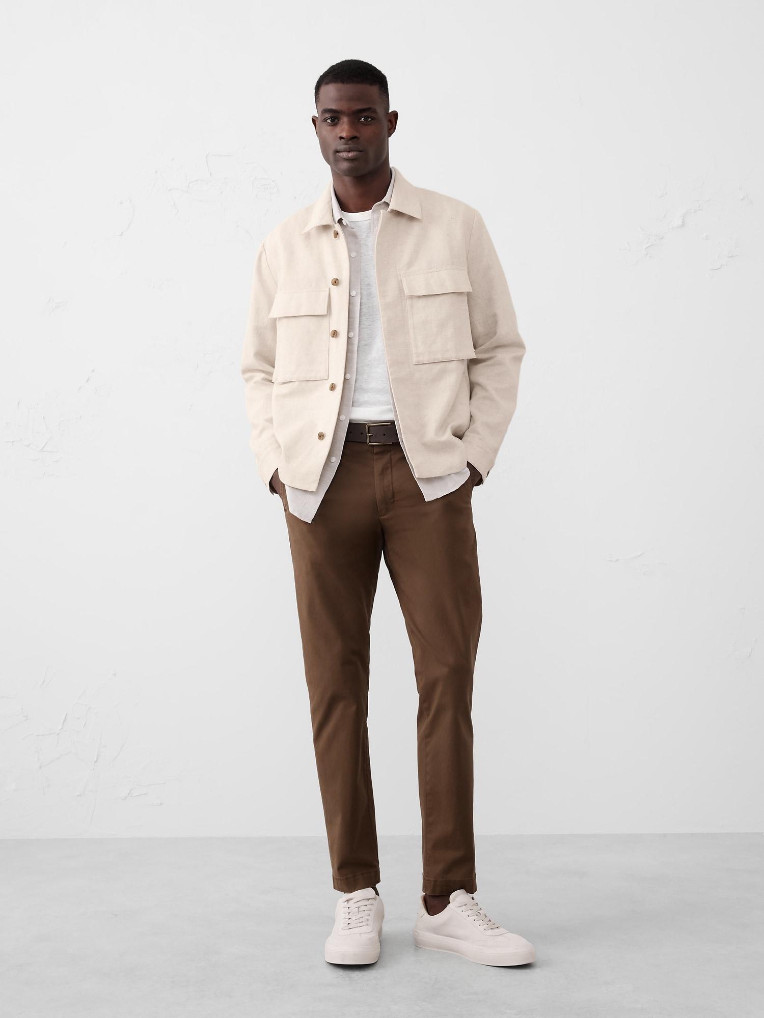 Tailored-Fit Textured Canvas Overshirt Product Image