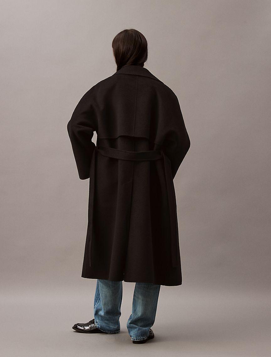 Double Faced Wool Blend Wrap Coat Product Image