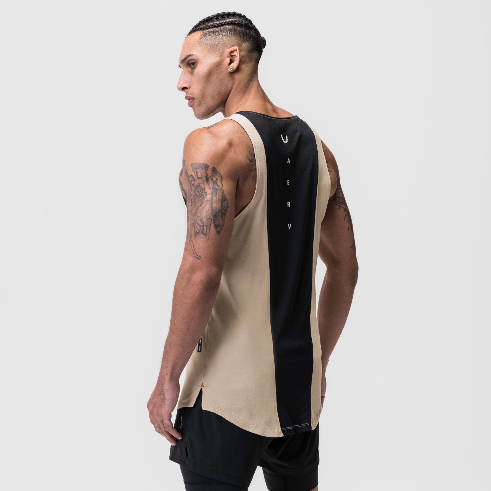 0808. Supima® Vented Tank - Beige Product Image