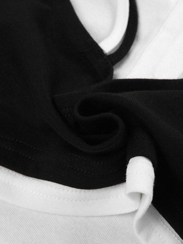 Patchwork Button Front Crop Cami Top Product Image