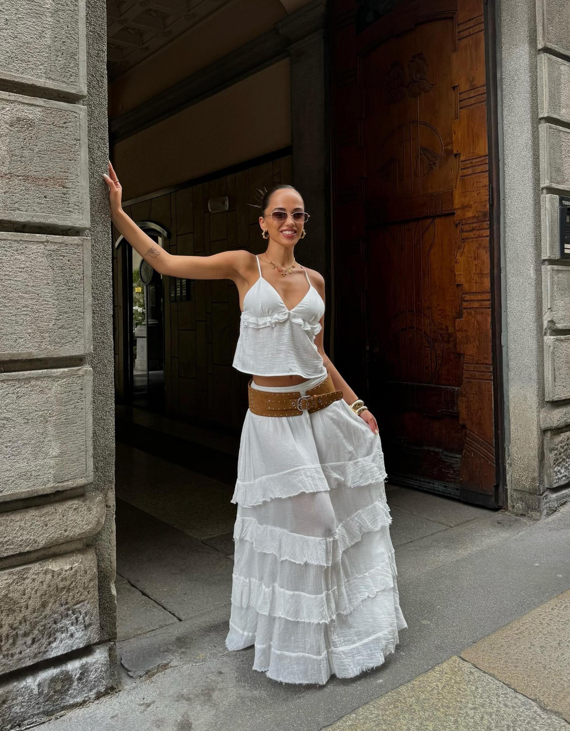 Maxi skirt with ruffles Product Image