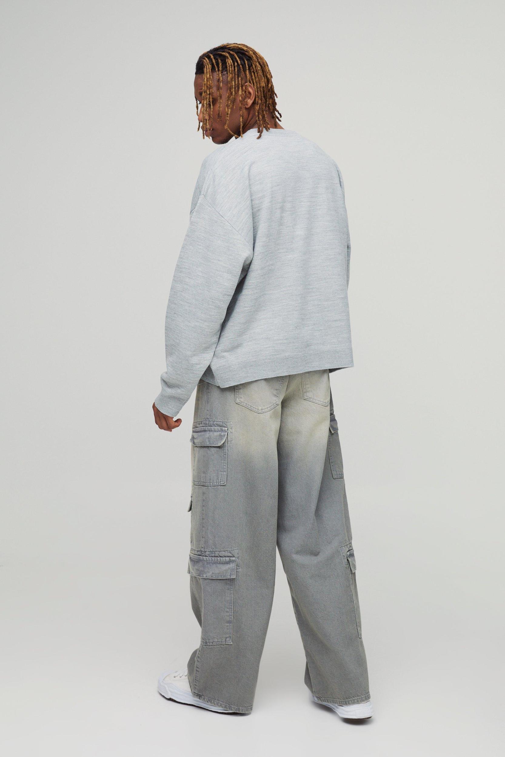 Tall 13 Boxy Oversized Knitted Sweater | boohooMAN USA Product Image