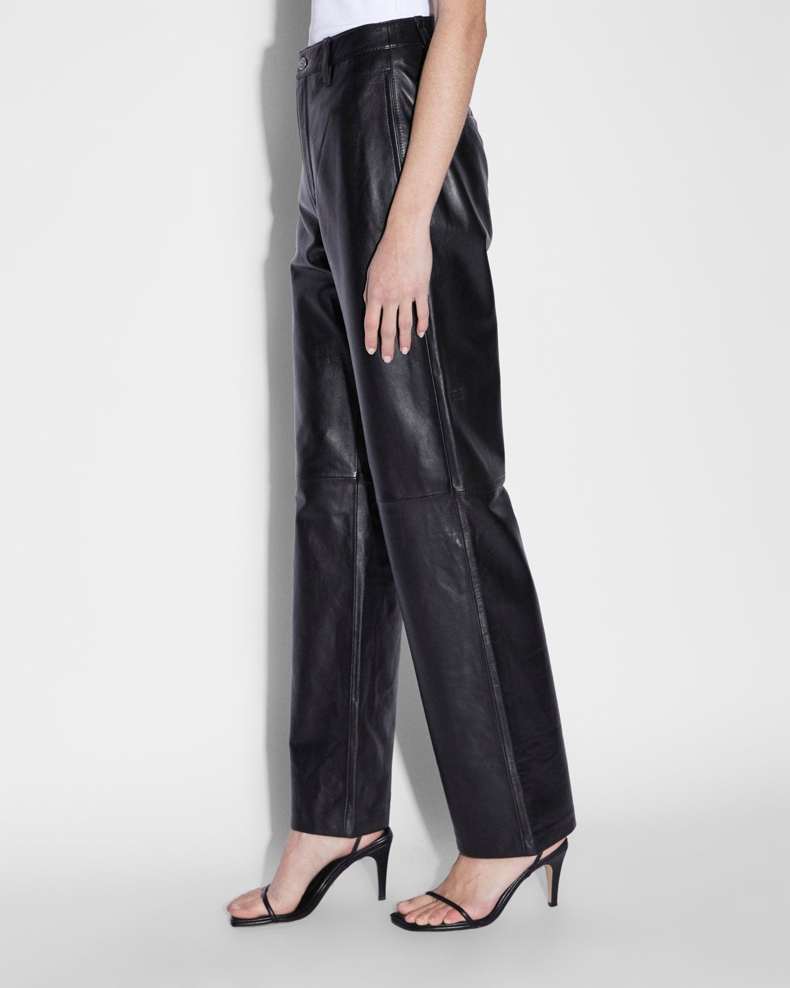 CROSSIN PANT BLACK LEATHER Female Product Image