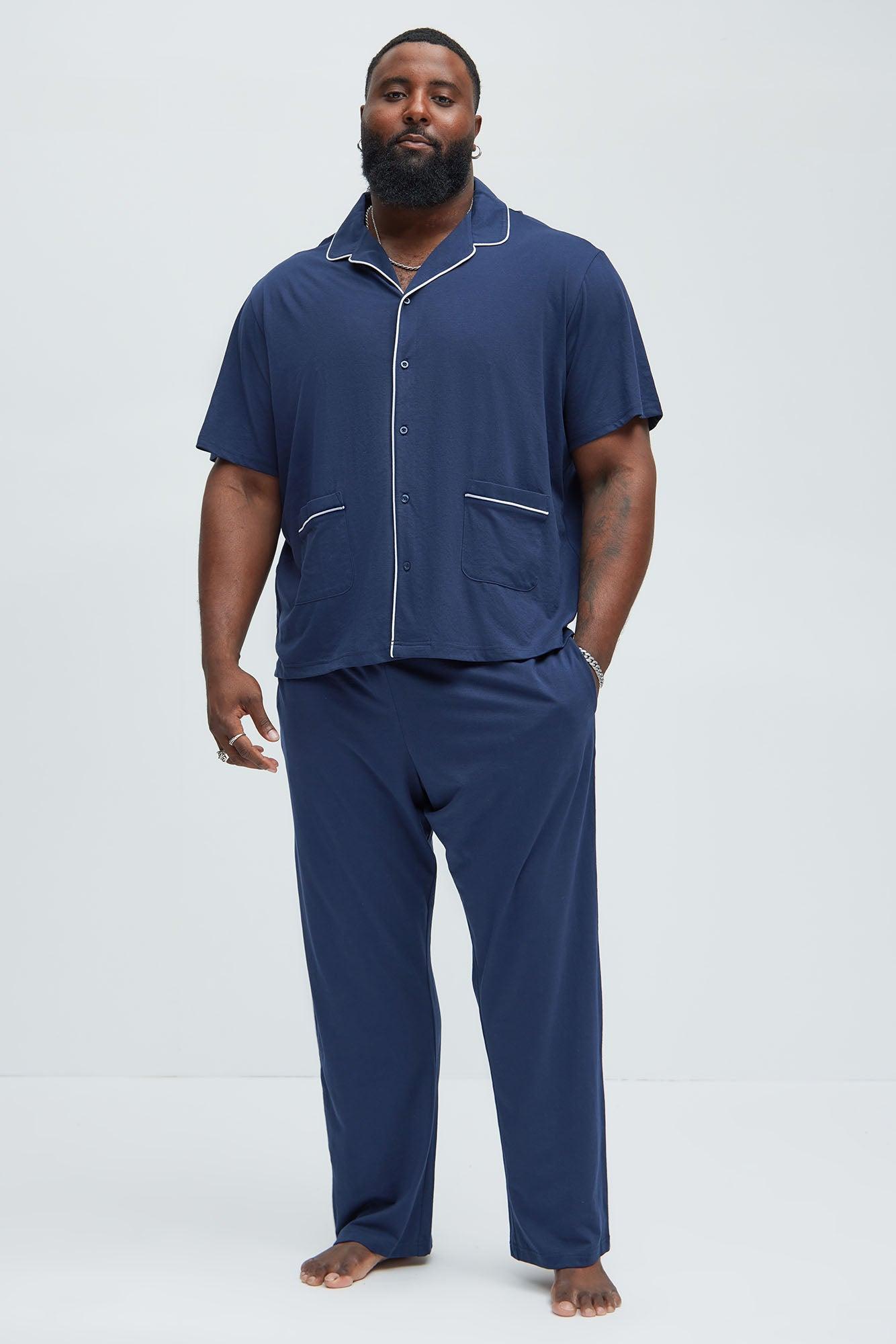 Modern Relaxed Pajama Short Sleeve - Navy Product Image