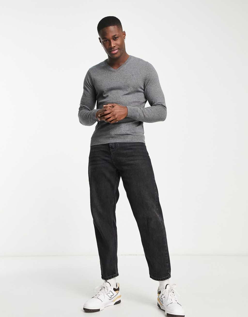 Scalpers v neck sweater in gray Product Image