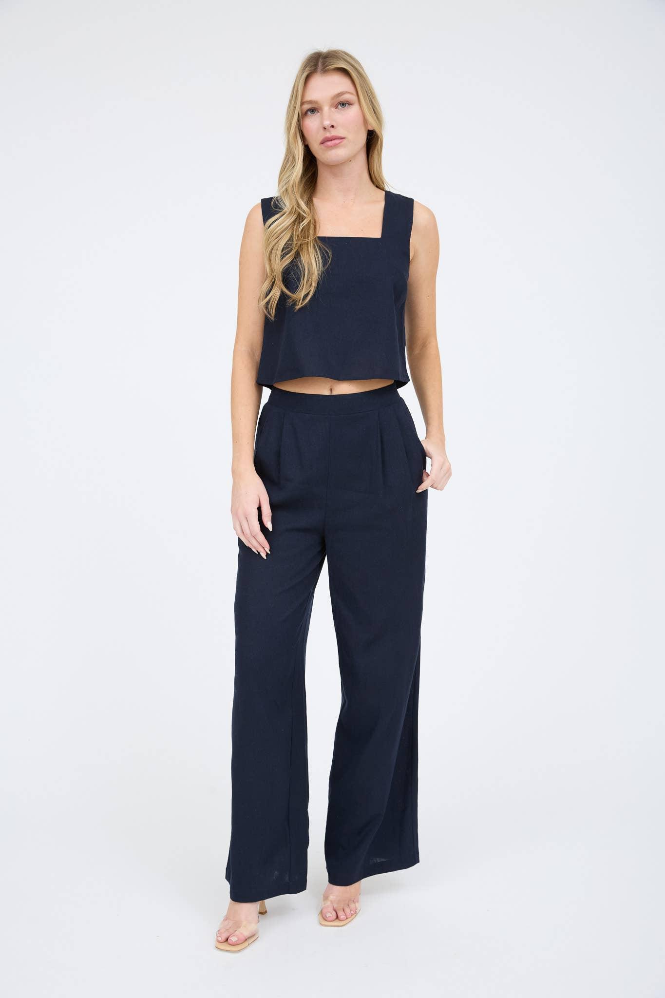 High Waisted Front Pleat Pants Product Image