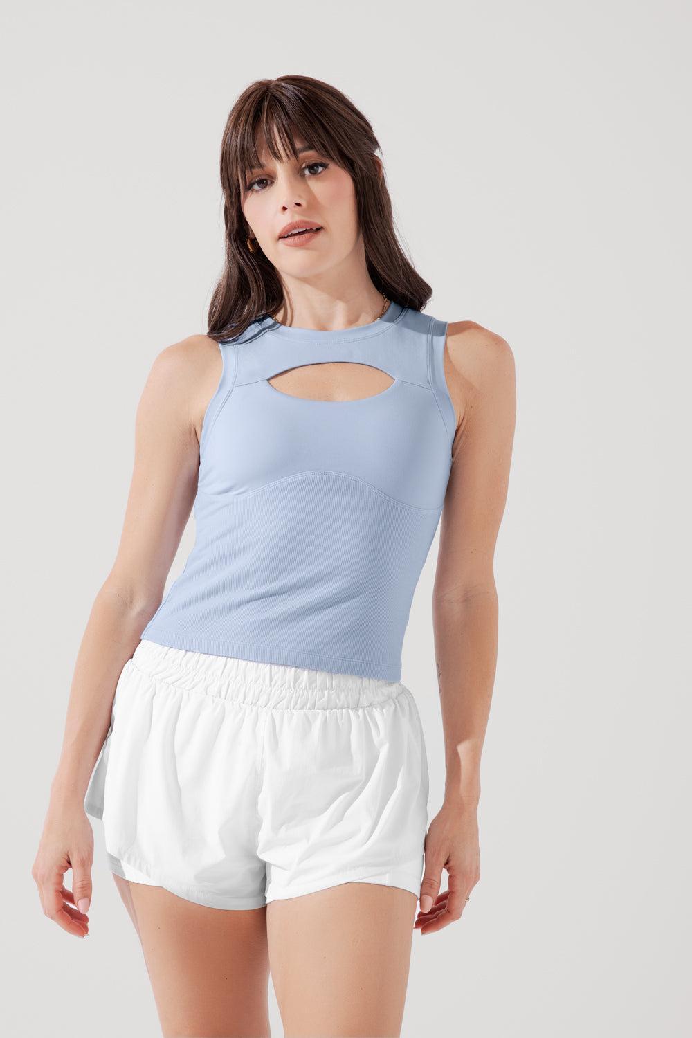 Peekaboo Crew Tank - Sky Blue Product Image