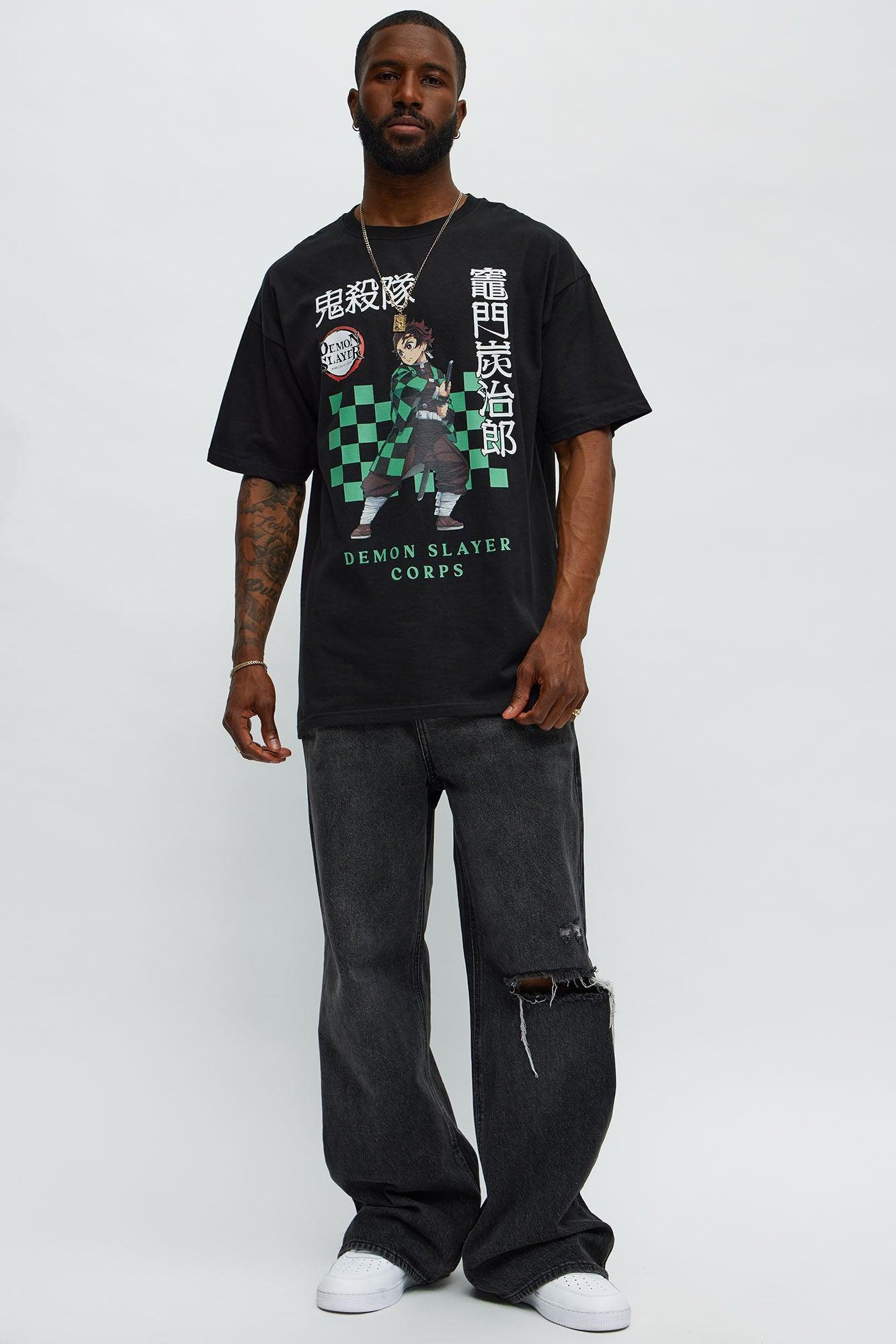 Demon Slayer Corps Tanjiro Short Sleeve Tee - Black Male Product Image