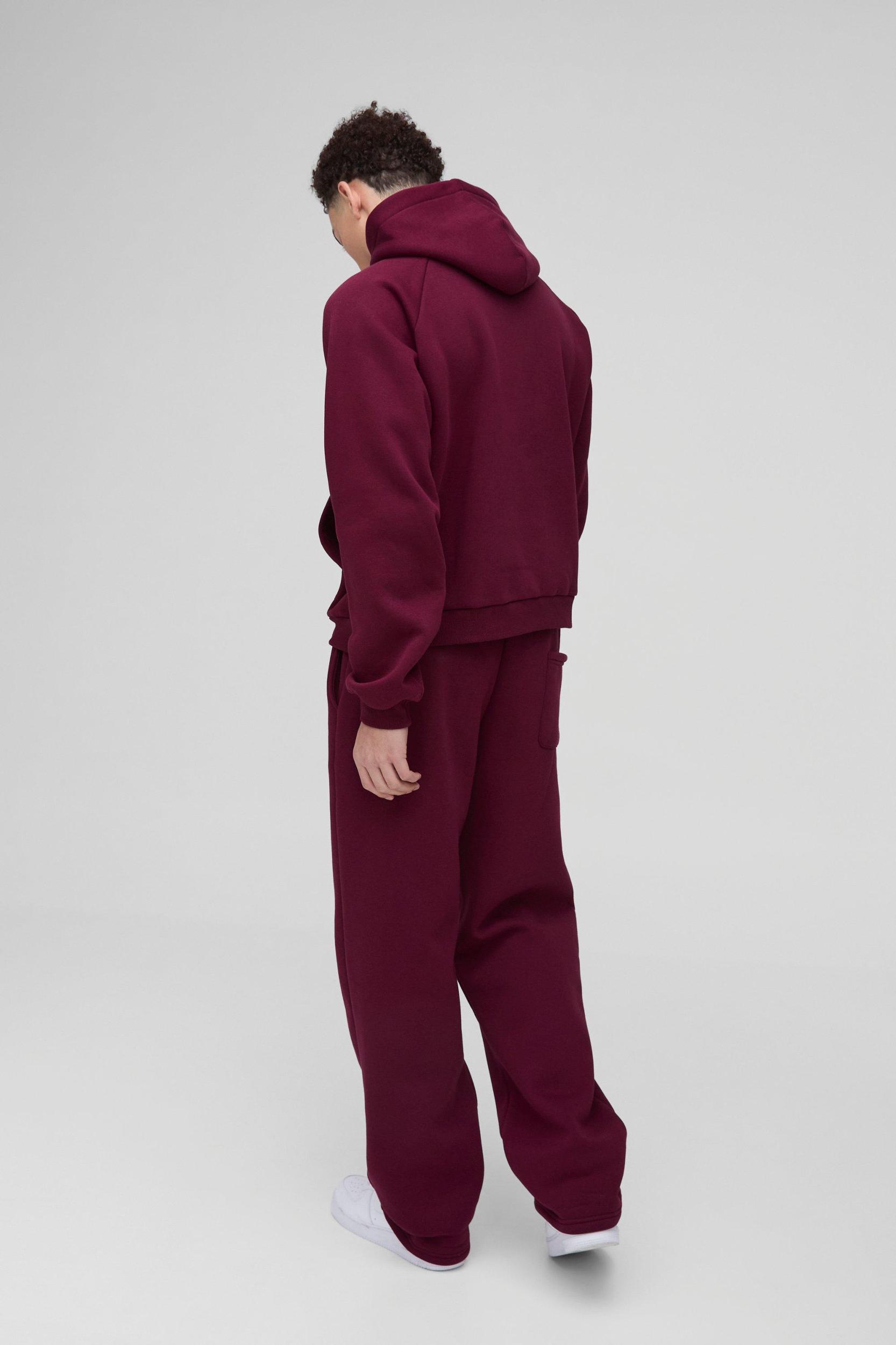 Oversized Boxy Homme Flock Print Raglan Hoodie | boohooMAN USA Product Image