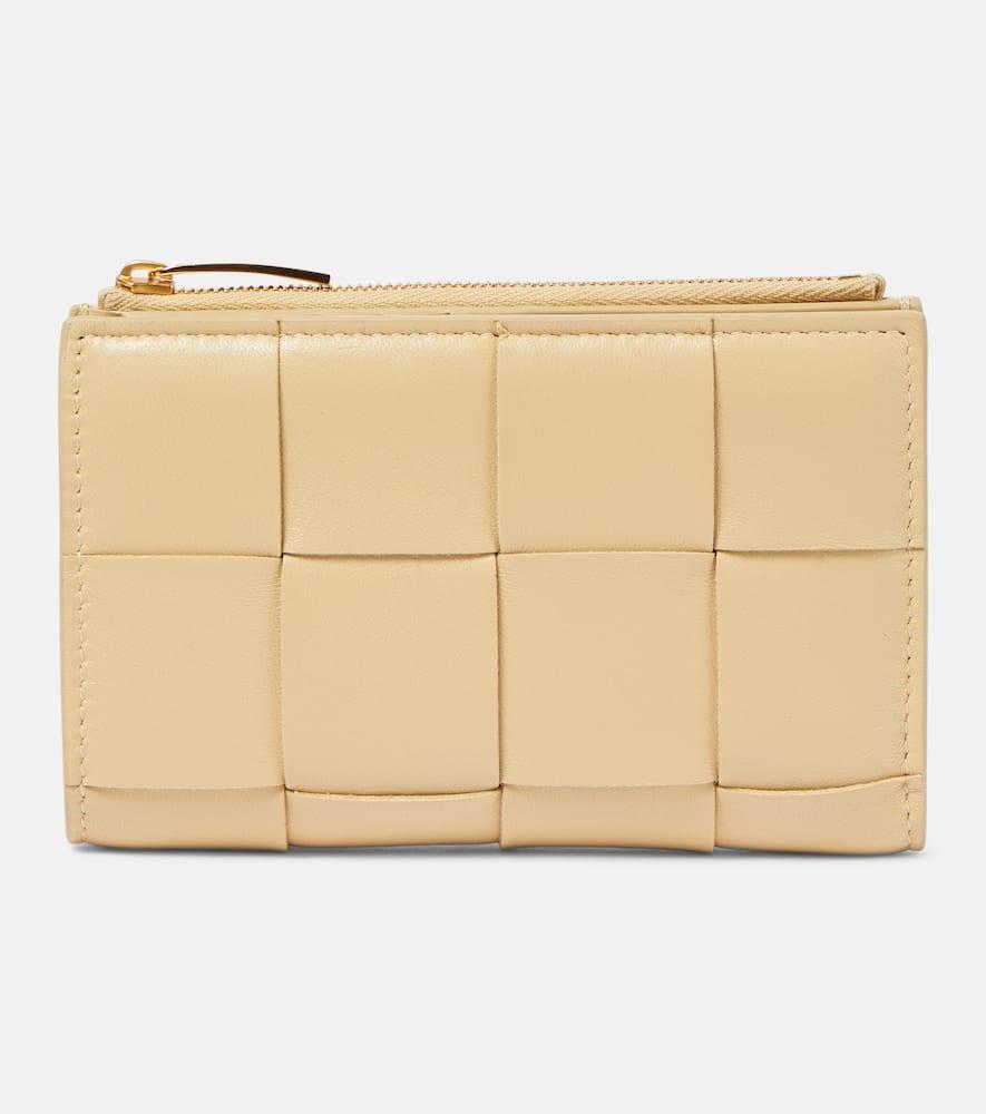 BOTTEGA VENETA Intreccio Leather Bifold Wallet In Porridge-gold Product Image