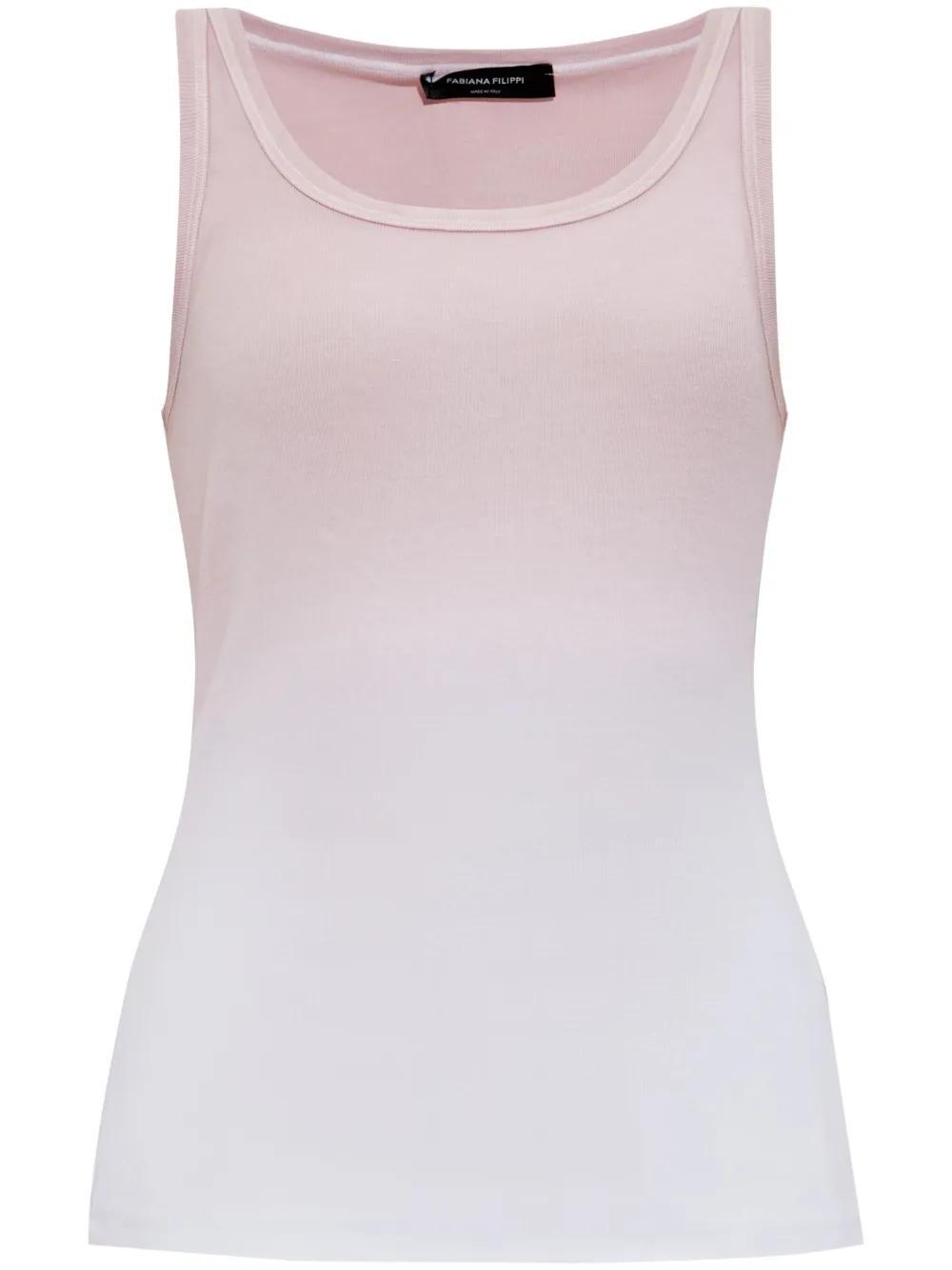 FABIANA FILIPPI Gradient Effet Ribbed Tank Top In Pink Product Image