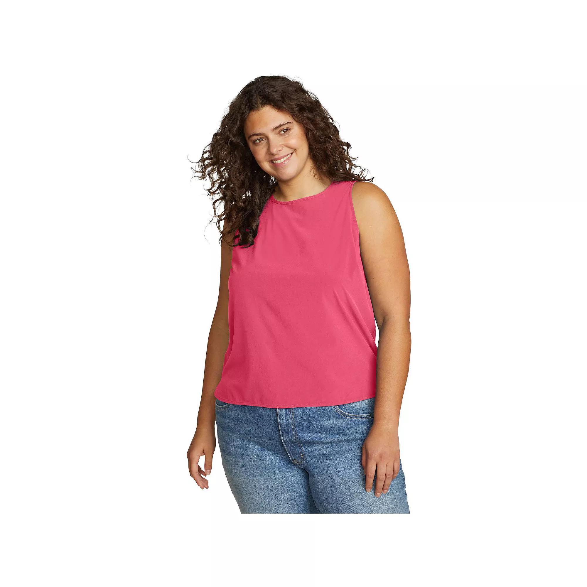 Plus Size Eddie Bauer Departure Crewneck Tank Top, Women's, Size: 1XL, Bright Pink Product Image
