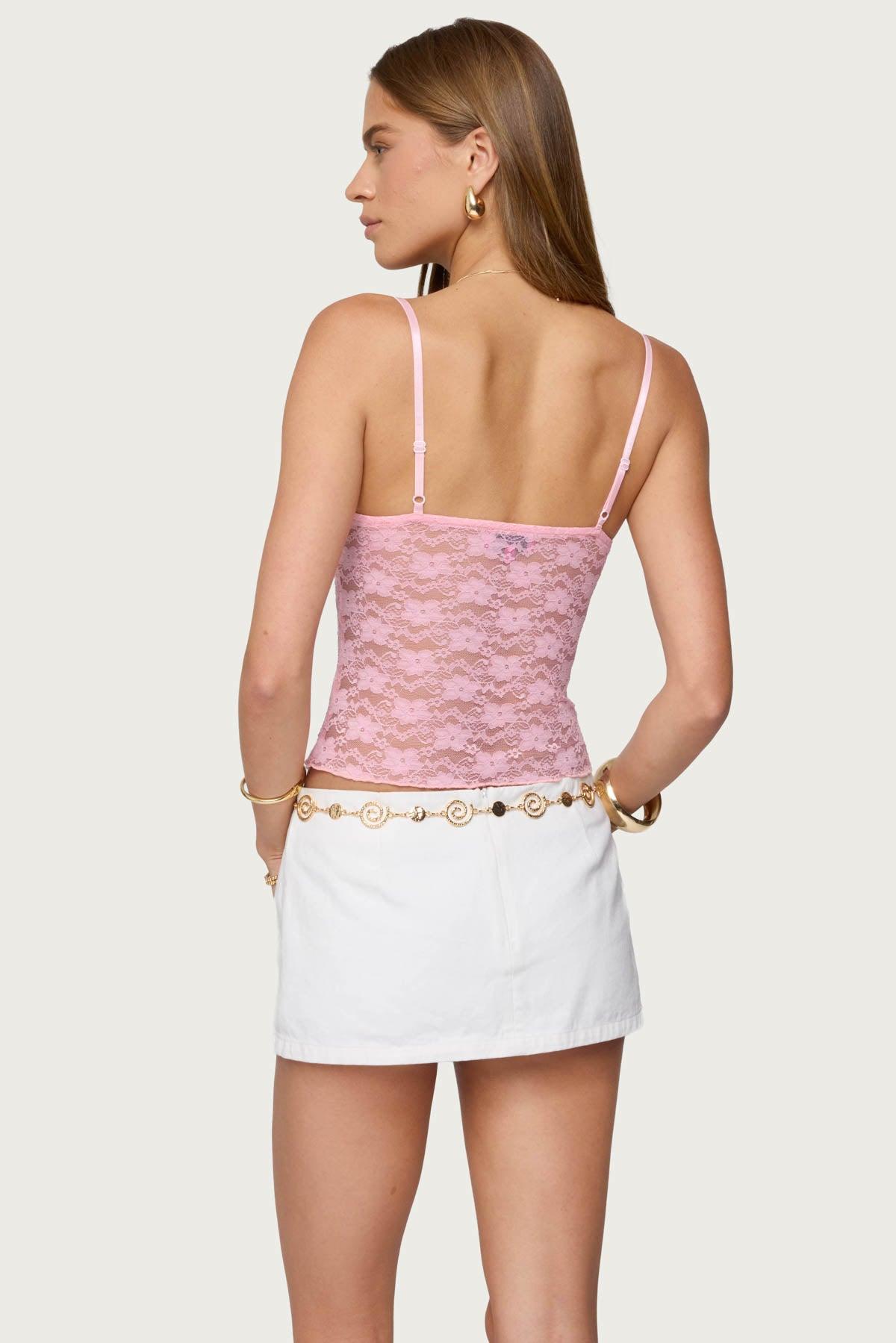 Eira Sheer Lace Tank Top Product Image