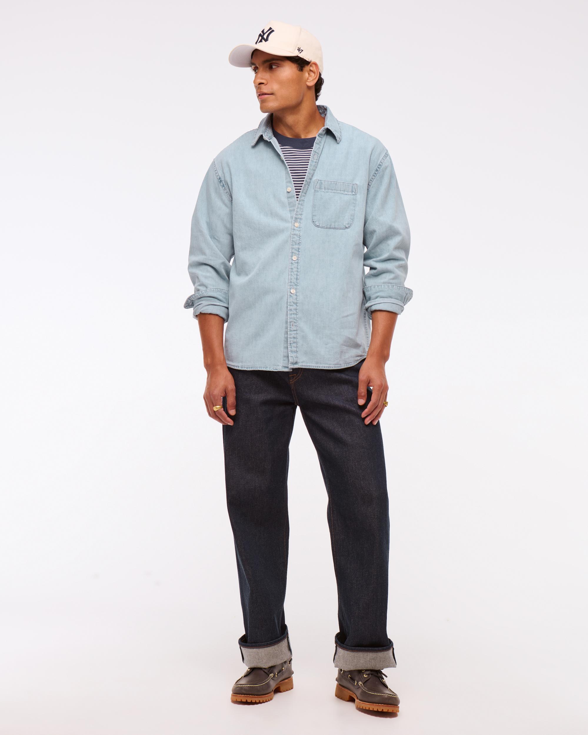 Denim Button-Up Shirt Product Image