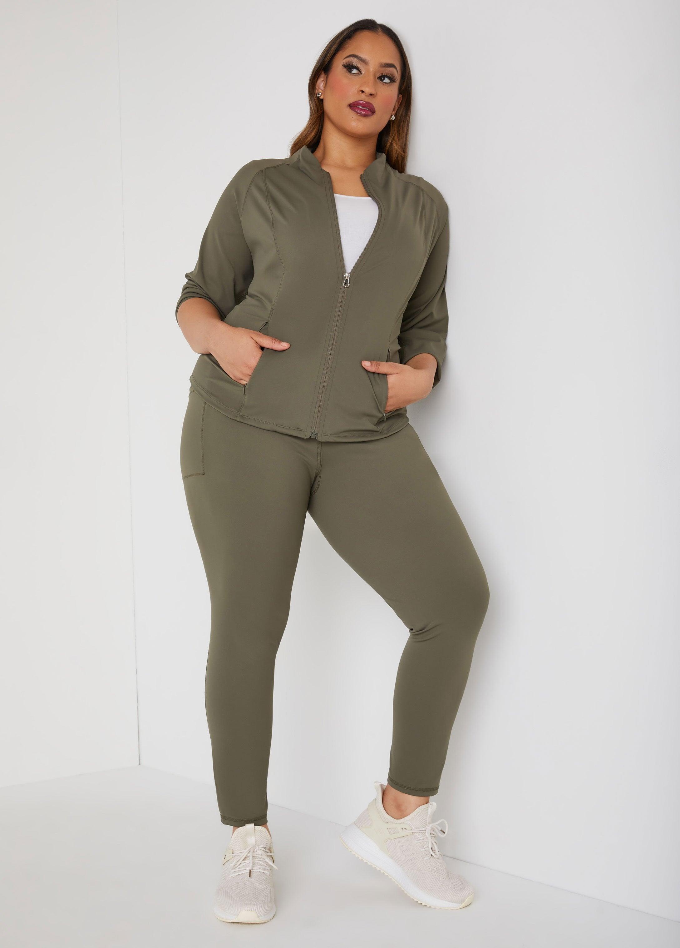 Plus Size High Rise Athletic Leggings Ashley Stewart Product Image