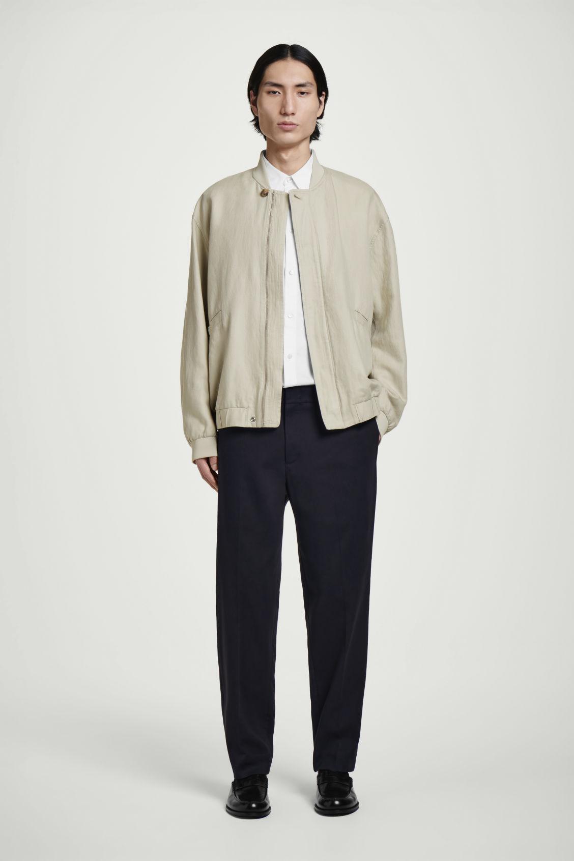 LINEN BOMBER JACKET Product Image