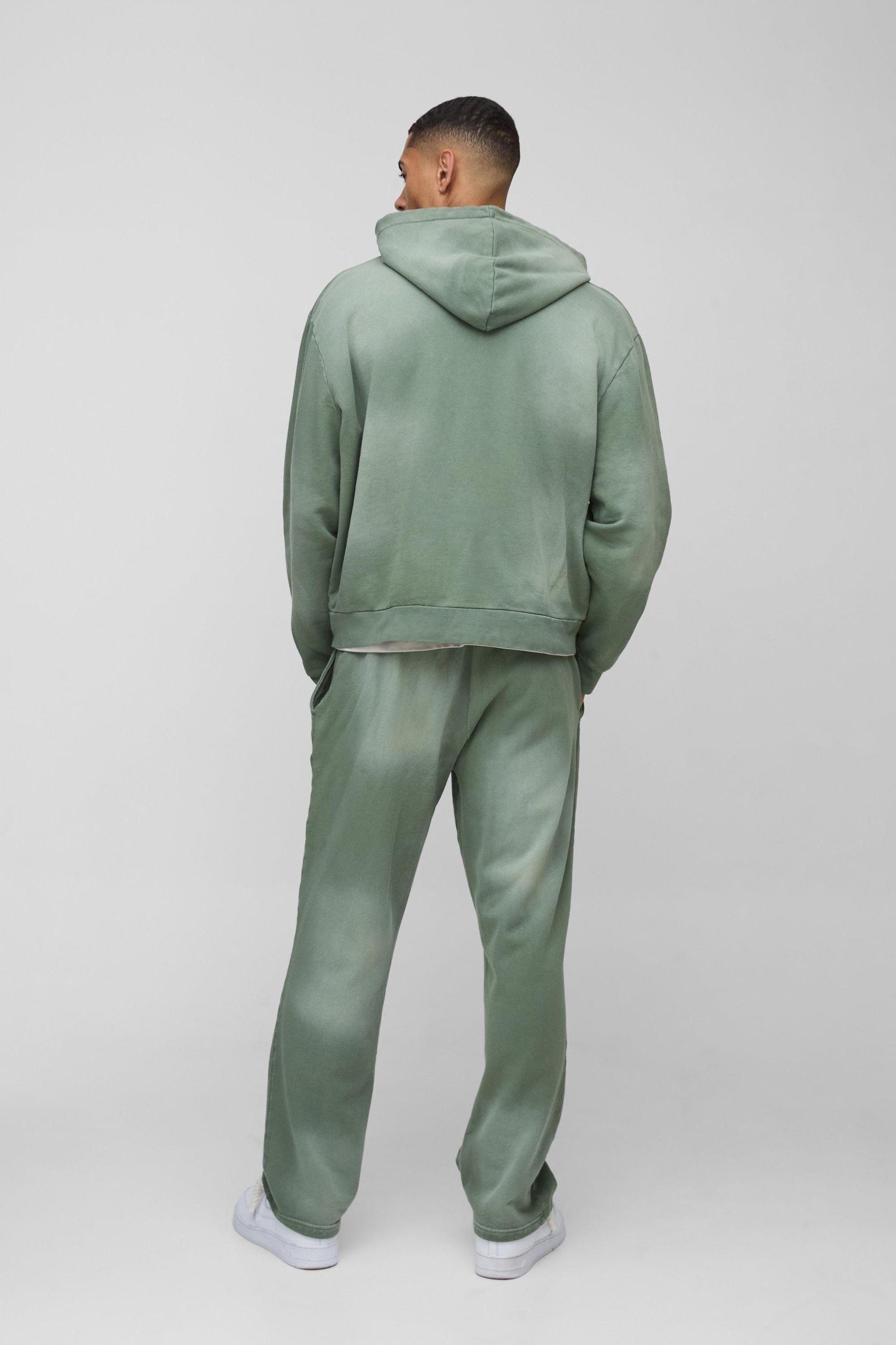 Oversized Boxy Spray Wash Zip Through Tracksuit | boohooMAN USA Product Image
