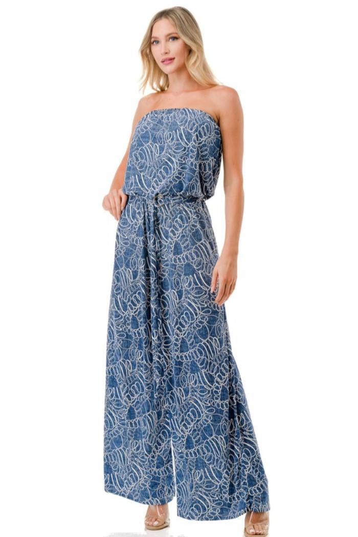 Print Jumpsuit w/ Belt Product Image