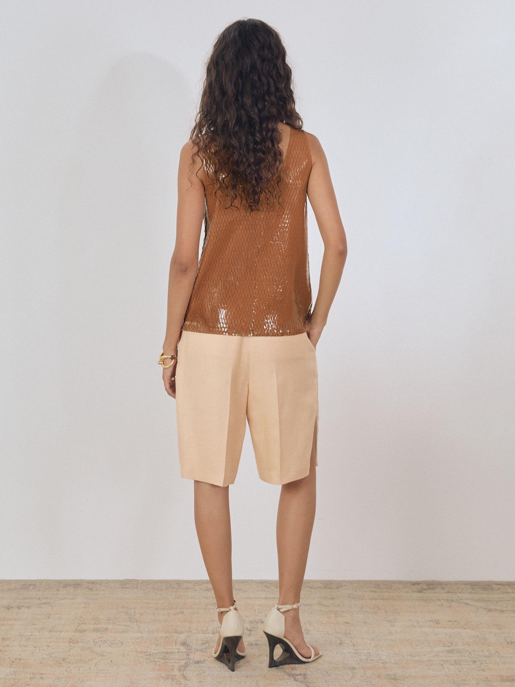 Atelier Laser-Cut Vest Top in Tan Product Image