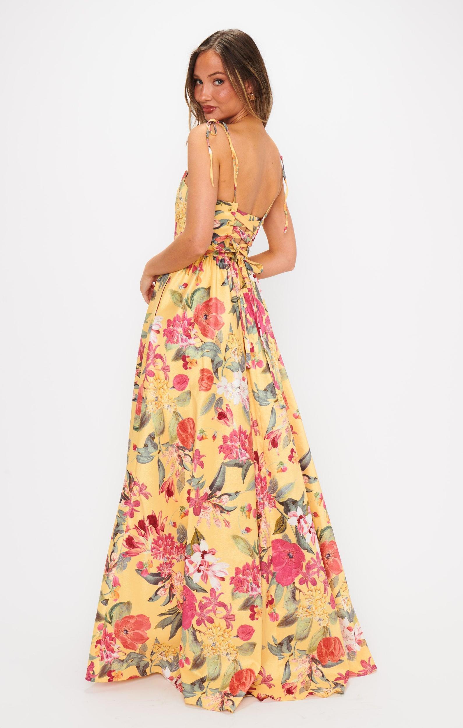 Juliet Maxi Dress ~ Mimosa Floral Taffeta Product Image