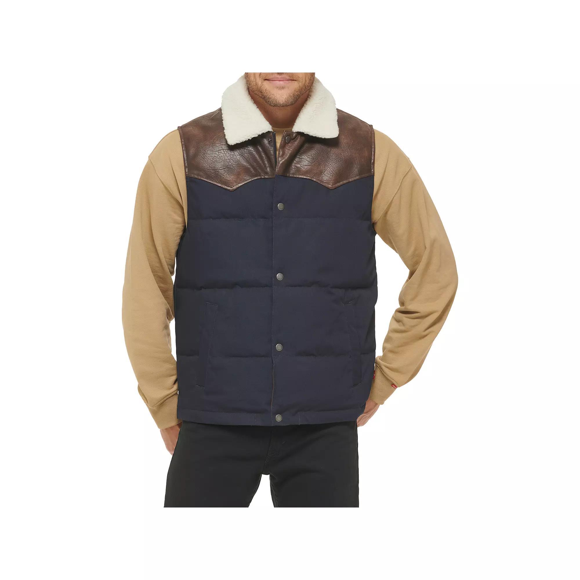 Mens Levis Out West Mixed Media Vest Blue Product Image