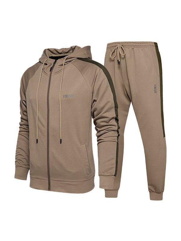 Men's Side Striped Long Sleeve Tracksuit Set Product Image