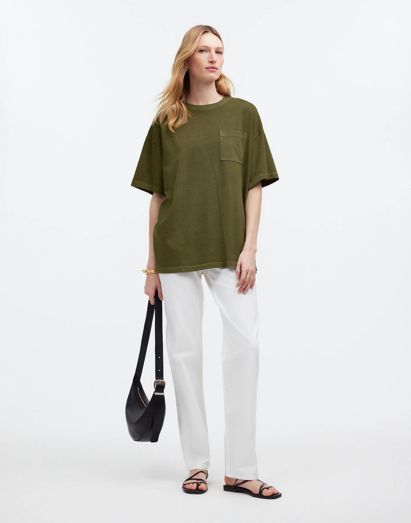 Garment-Dyed Oversized Pocket Tee Product Image