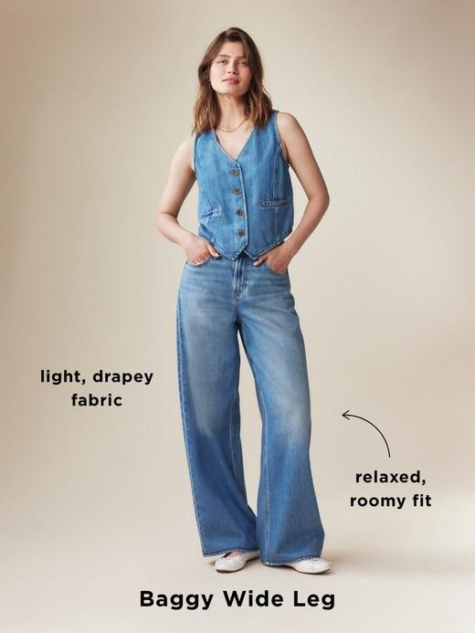 High-Waisted Baggy Wide-Leg Jeans Product Image