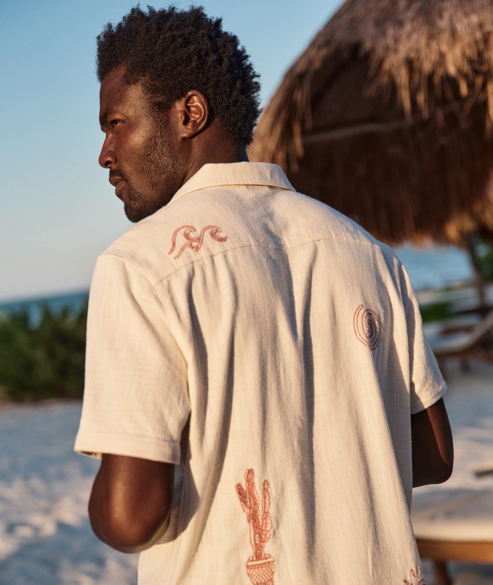 Stretch Selvage Embroidered Resort Shirt Product Image