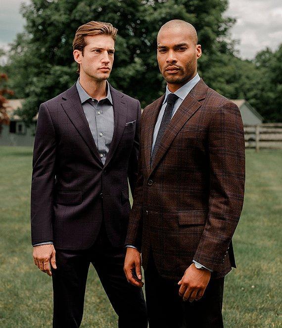 Hickey Freeman Modern Fit Flat Front Window Pattern 2-Piece Suit Product Image