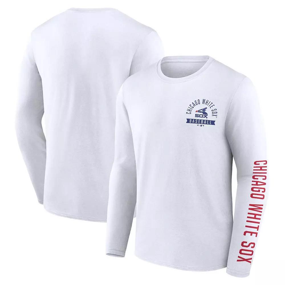 Men's Fanatics Branded White Chicago White Sox Pressbox Long Sleeve T-Shirt,  Product Image