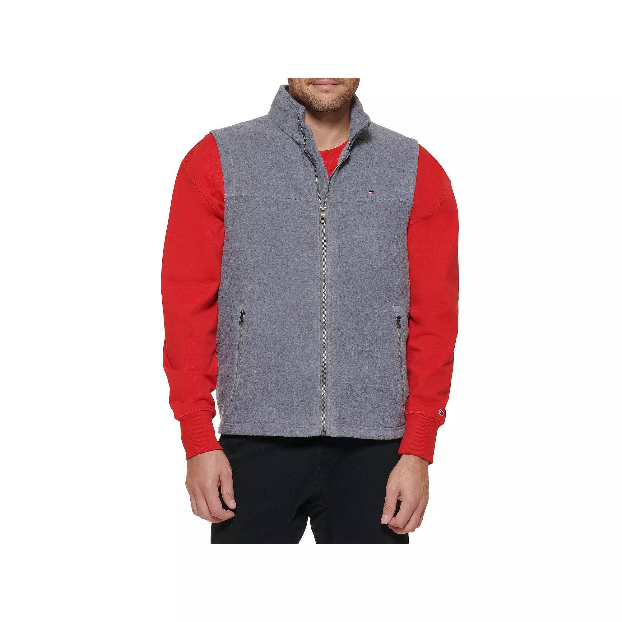 Men's Tommy Hilfiger Fleece Vest, Size: Small, Blue Product Image