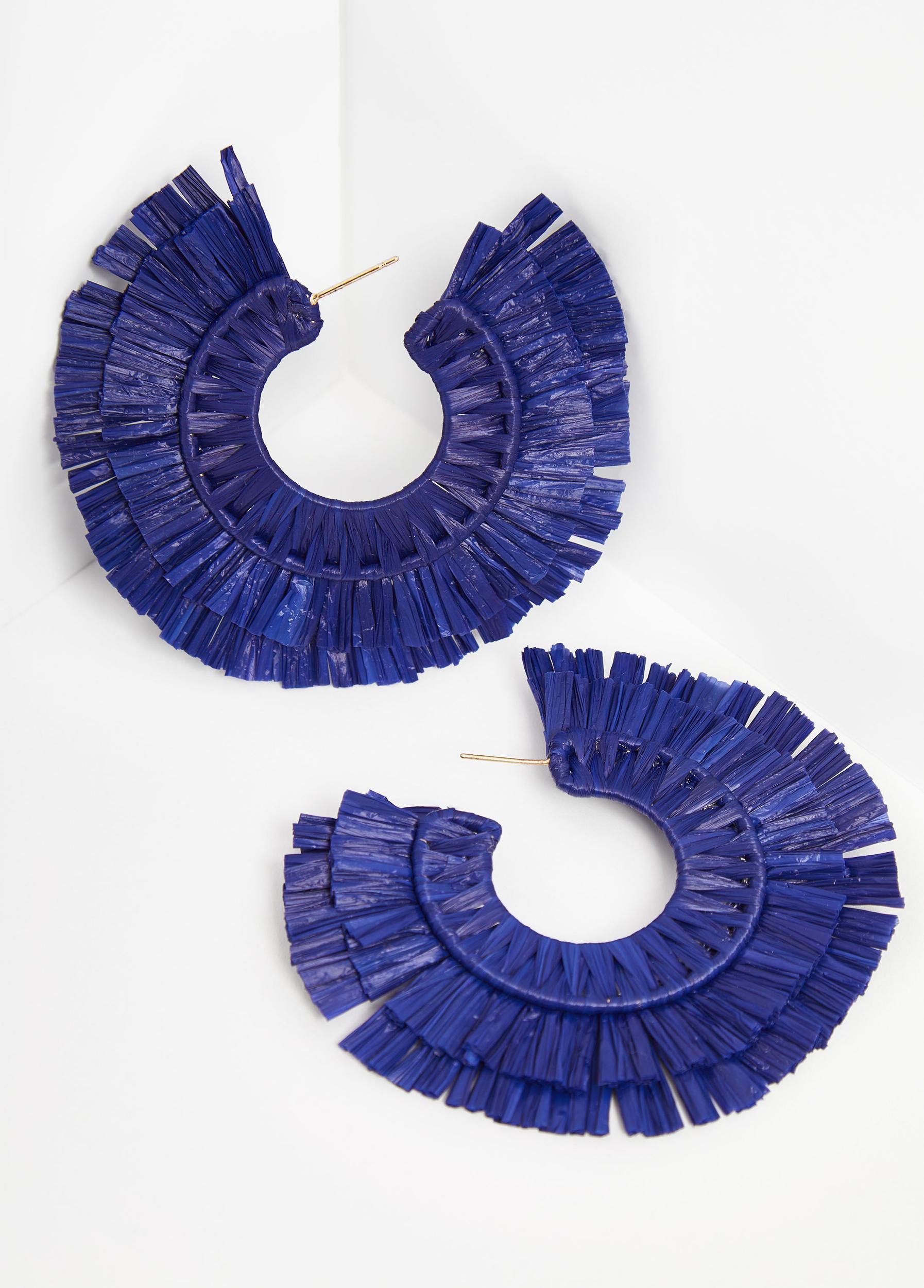 Raffia Hoop Earrings Product Image