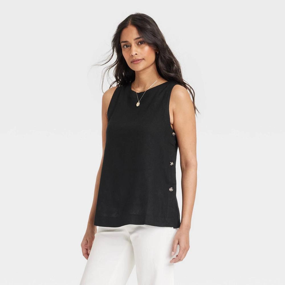 Womens Linen Tank Top - Universal Thread Tan XS Product Image