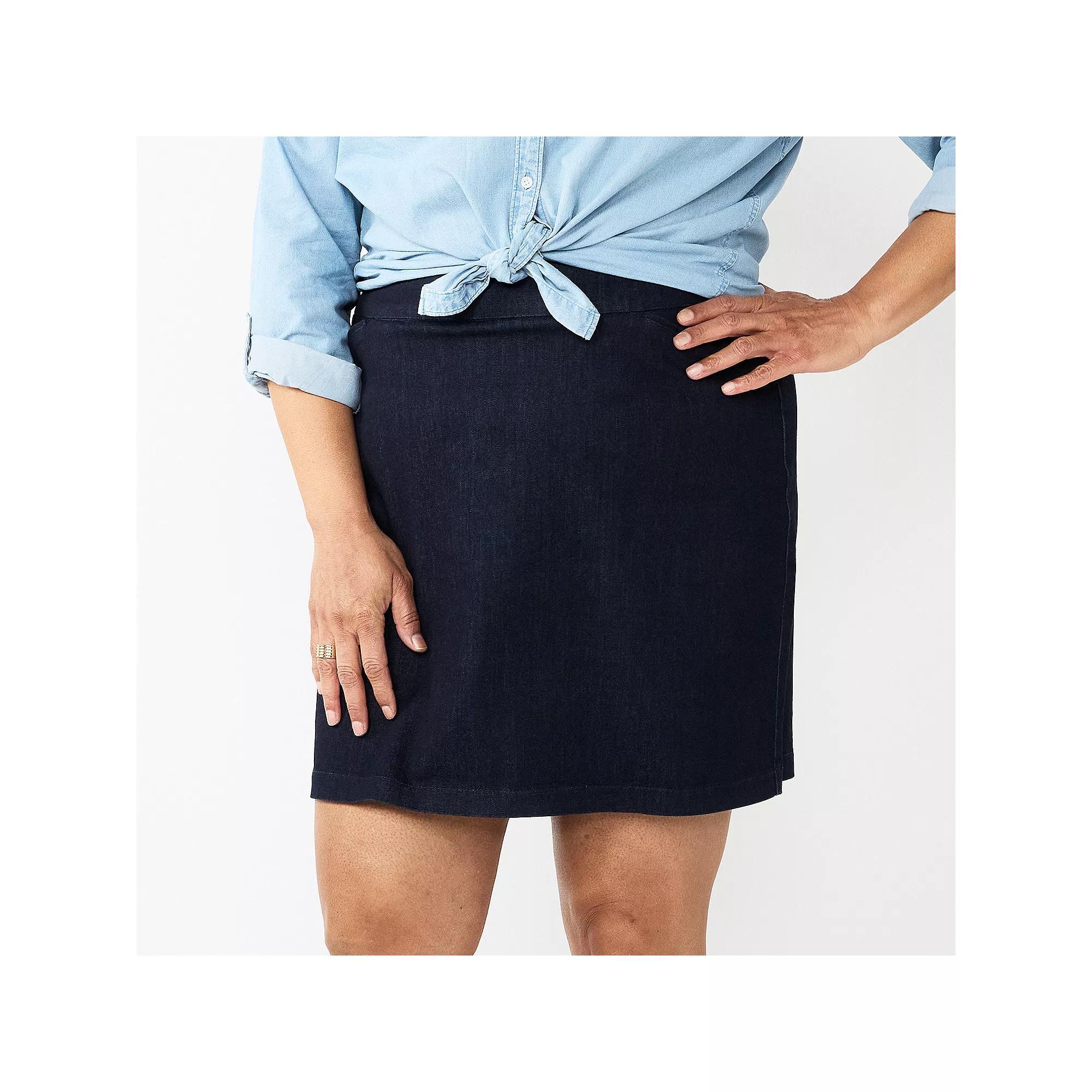 Plus Size Croft & Barrow® Effortless Stretch Skort, Women's, Size: 28 W, Rinse Blue Product Image