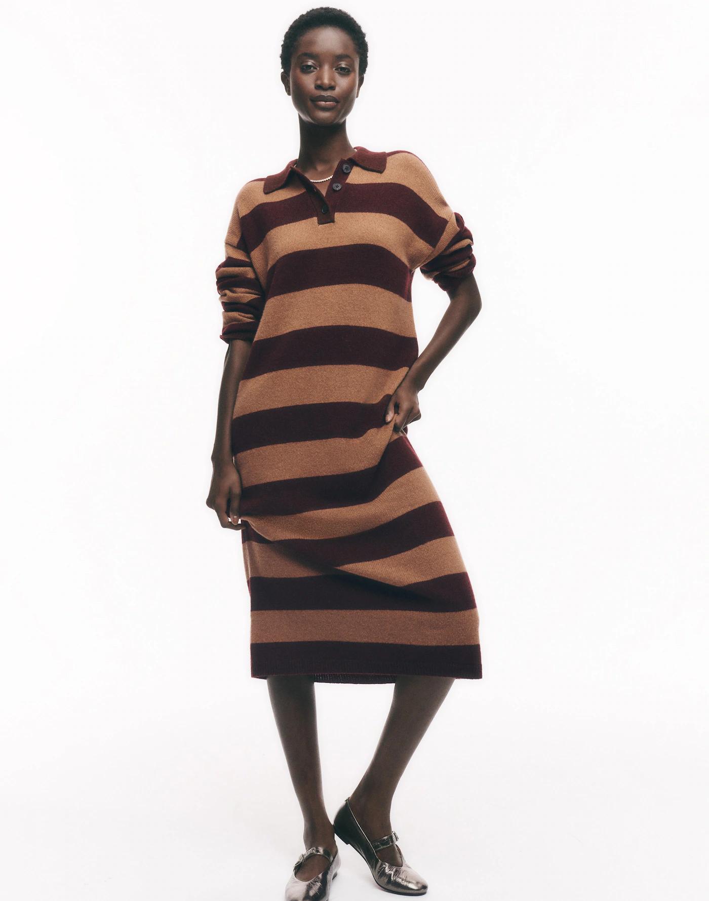 Relaxed Sweater Dress in Stripe Product Image