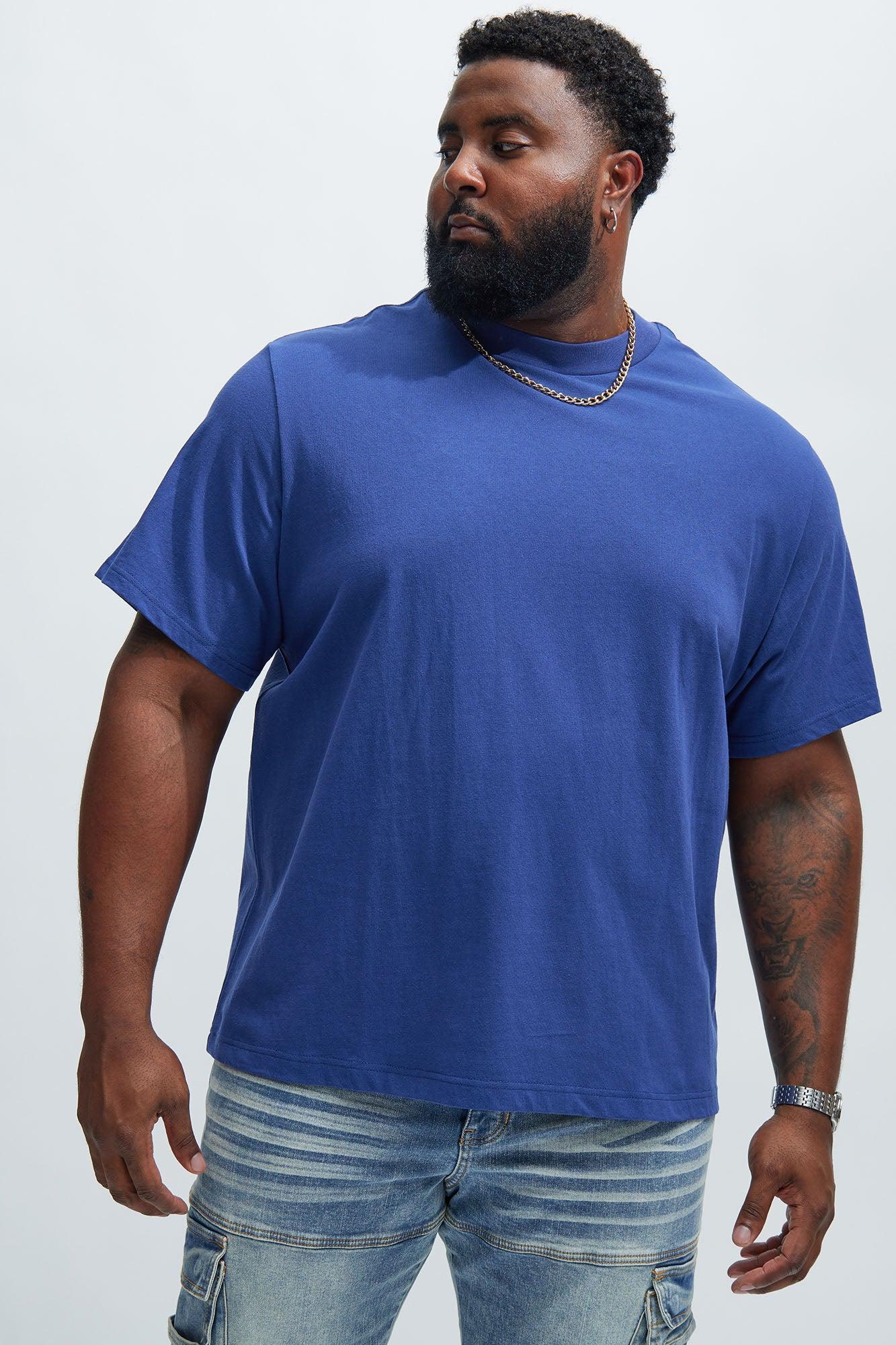 Oversized Heavyweight Short Sleeve Tee - Navy Product Image