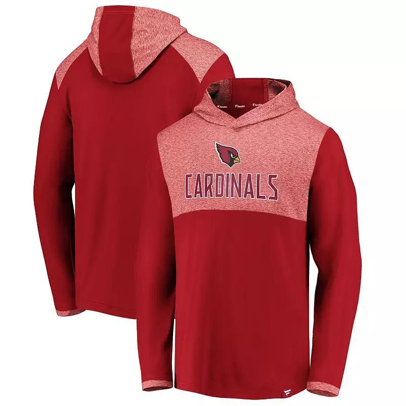 Mens Fanatics Cardinal Arizona Cardinals Iconic Marbled Clutch Hoodie Long Sleeve T-Shirt Product Image