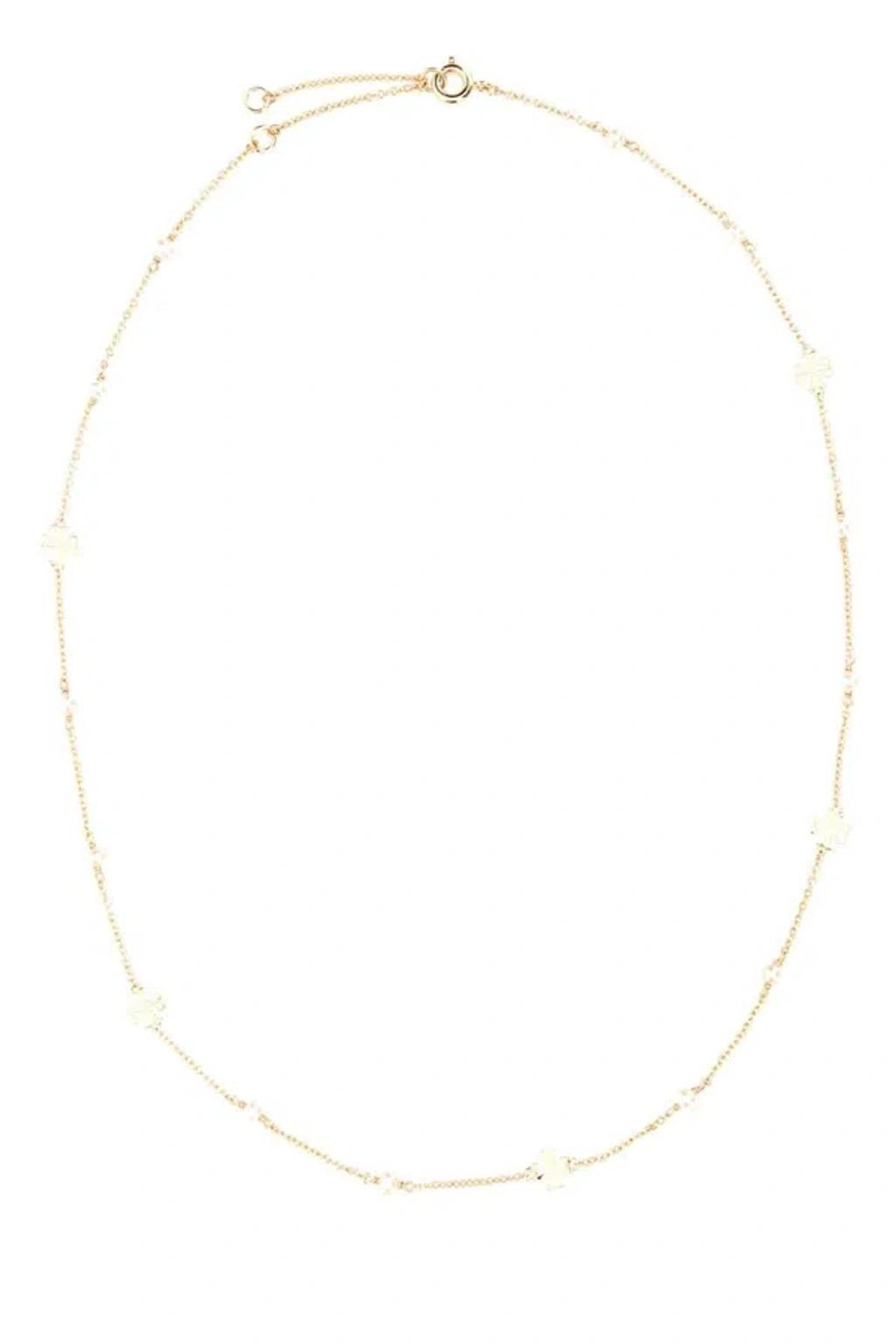 TORY BURCH Silver Metal Delicate Kira Necklace In Gold Product Image