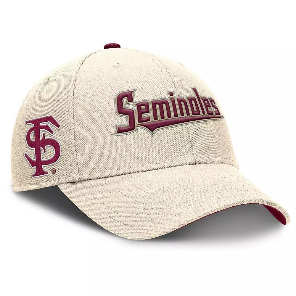Men's Nike Natural Florida State Seminoles Primetime Rise Adjustable Hat, Beige Product Image