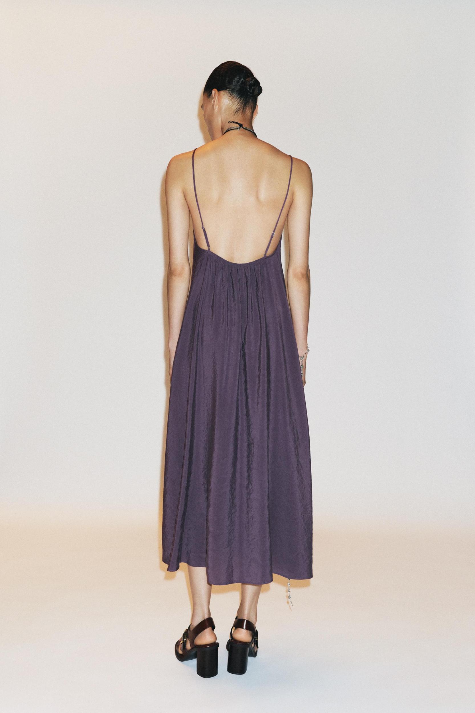 FLOWY RUFFLED V-NECK MIDI DRESS Product Image